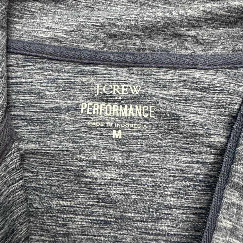 J.Crew Performance 1/4 Zip Pullover Shirt Mens Medium Heather Gray Long Sleeve